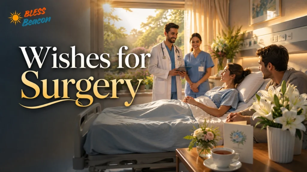 Wishes for Surgery featured image with a comforting hospital room and hopeful atmosphere.