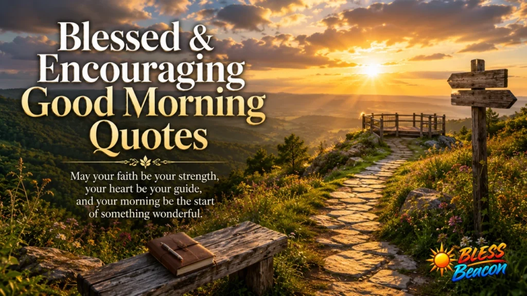 250+ African American Good Morning Quotes, Blessings & Prayers 4 Blessed and Encouraging Good Morning Quotes with a peaceful hillside, sunrise, and winding path.