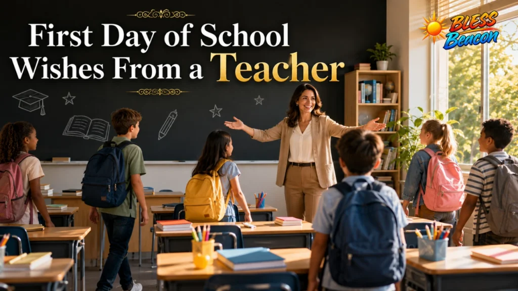 First day of school wishes from a teacher welcoming students