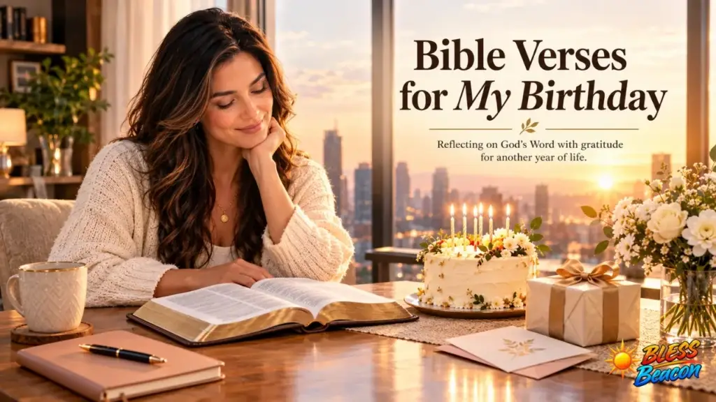 Bible verses for my birthday with an open Bible