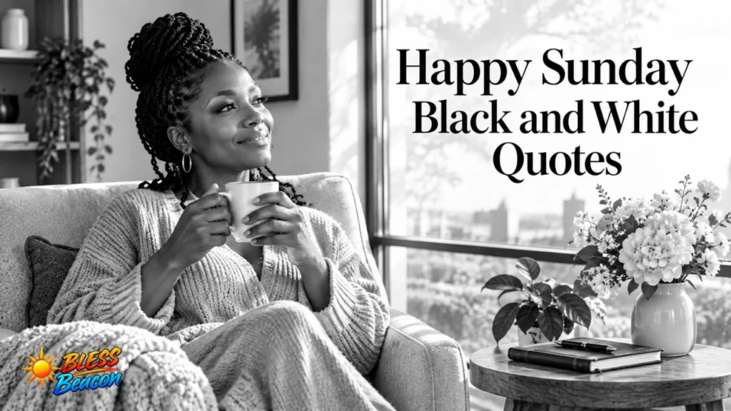 Happy Sunday Black and white quotes