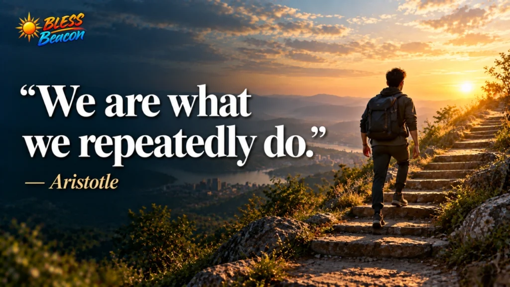 Aristotle quote about personal growth, discipline, and consistency